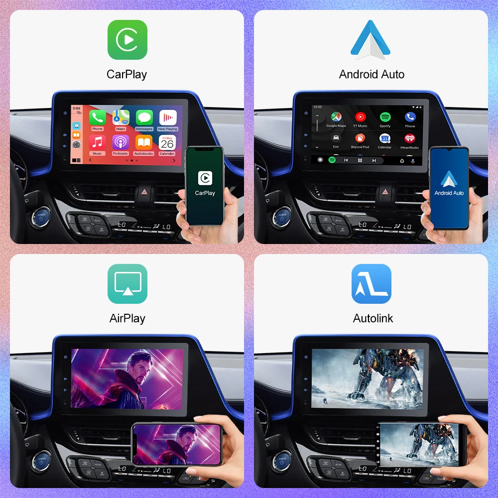 Беспроводной автомобильный комплект Carplay Android для Toyota Highlander/RAV4/Tundra/Tacoma/Camry/Corolla/Avalon/Prius/C-HR/Sienna