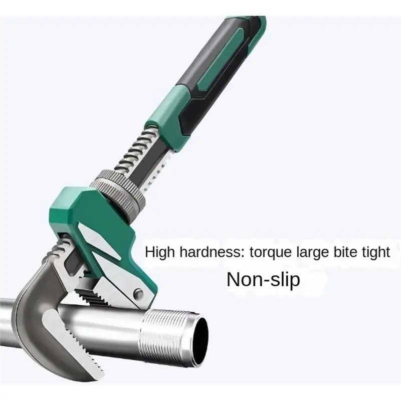 [NEW!A47U】 Right-Angle F Type Pipe Wrench Wide-Jaw Adjustables Auto Repair Plumber Tool Wrench