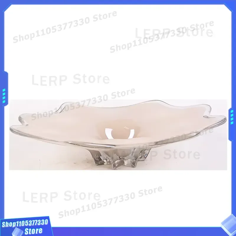 Modern Blue Gray Amber Gradient Polished Fruit Plate High End Home Decor Desktop Model for Shopping Mall Exhibition Hall