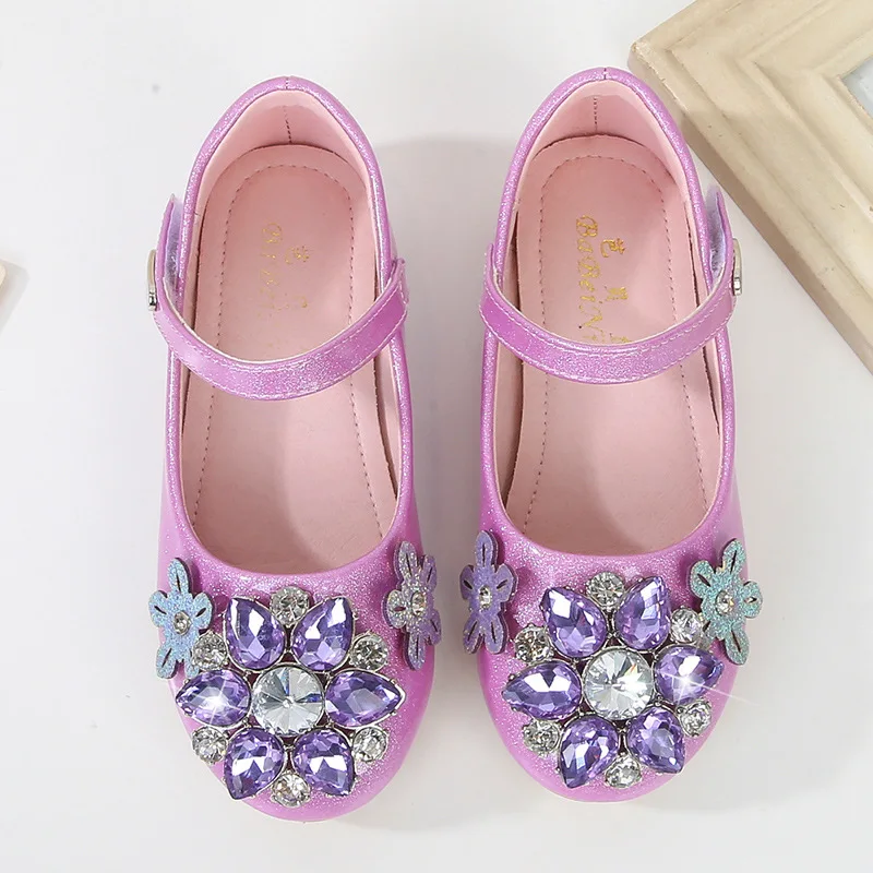 Girls Kids Summer Crystal Sandals Princess Jelly High-Heeled Shoes Princess Party Dance Shoes Performance Shoes