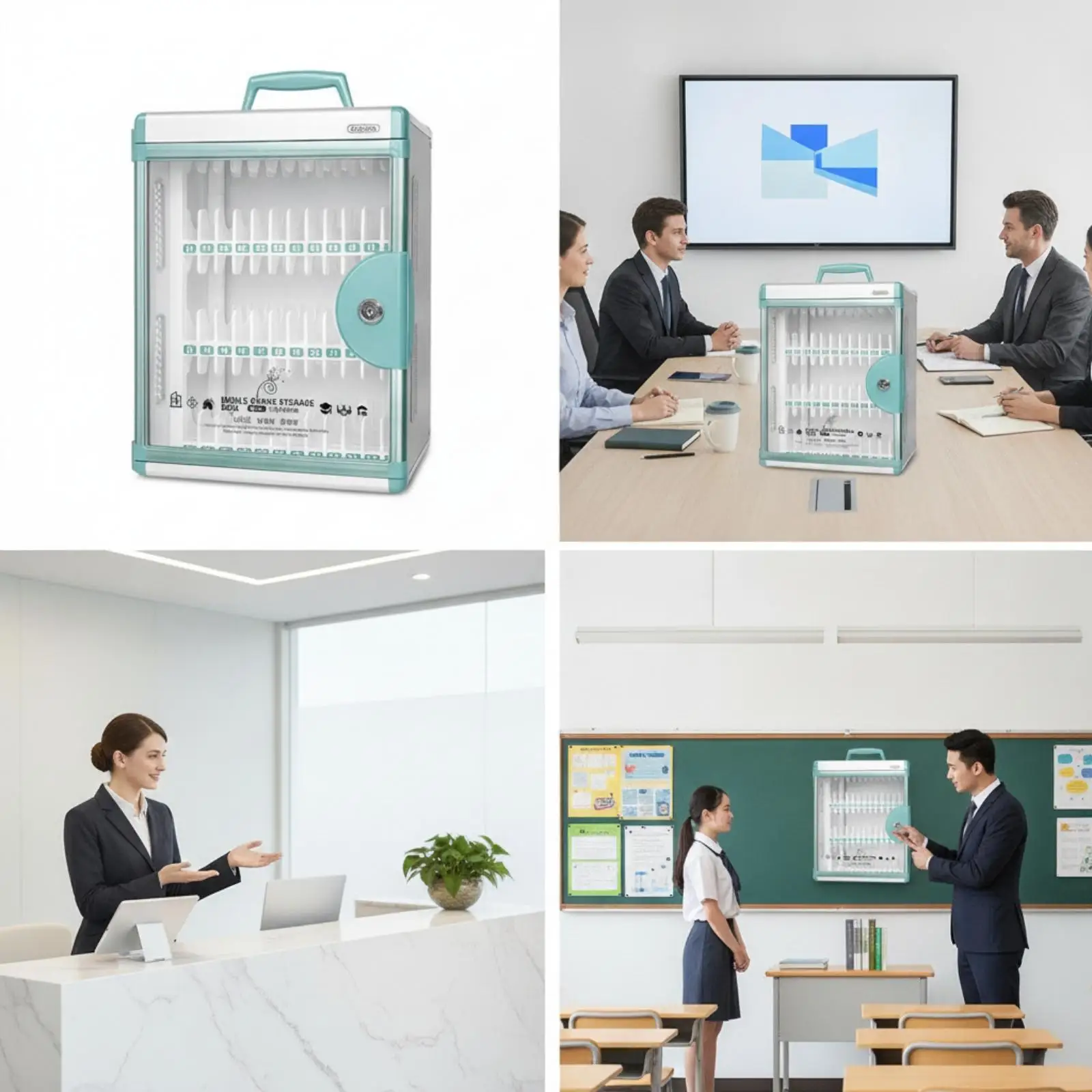 Secure Aluminum Phone Storage Locker with Side Vents and Numbered Compartments for Workplace Community Use
