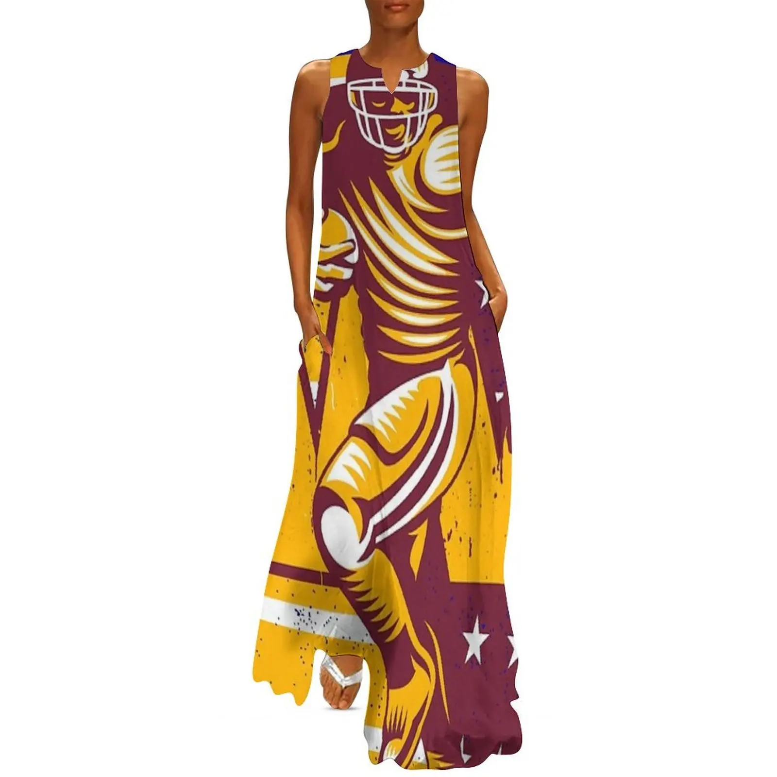 

WASHINGTON FOOTBALL Sports Long Dress summer clothes for women Party dresses for women women evening dress
