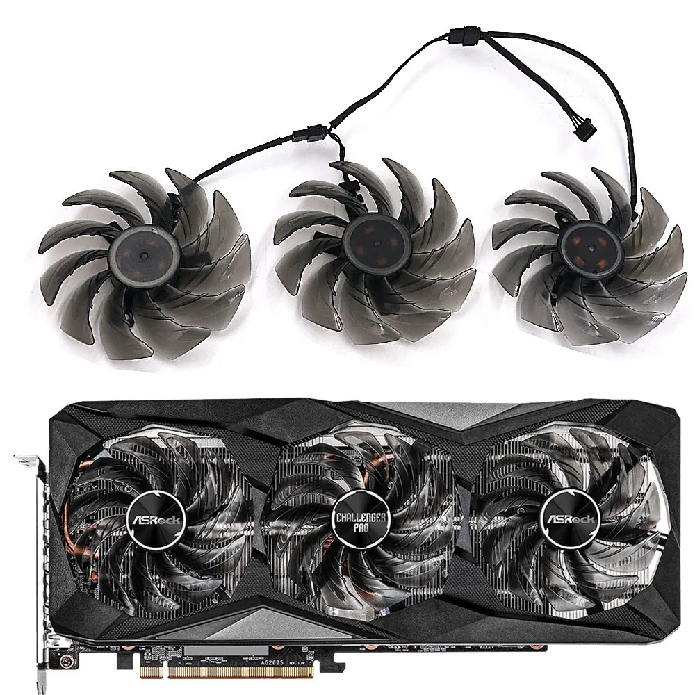 ventilador grafico 85 mm cf9010h12s para asrock rx 6600xt 6600 6700 xt 6800 challenger pro oc resfriamento da placa de video 01