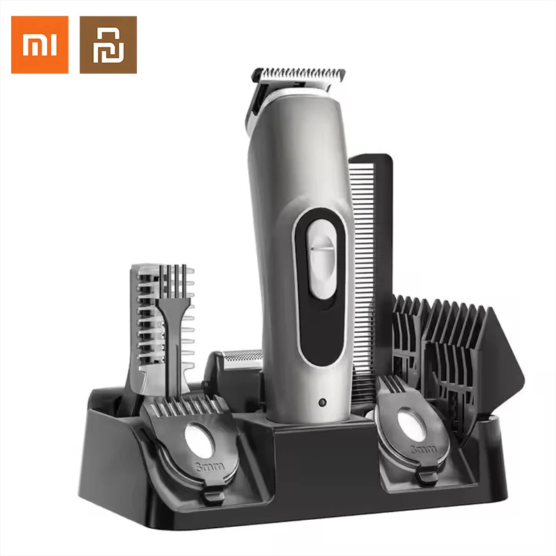 

Xiaomi Youpin Professional 6 в 1, мужской набор для ухода за волосами, носом, бородой, стрижкой на теле, многофункциональный триммер для волос, набор машинок для стрижки волос