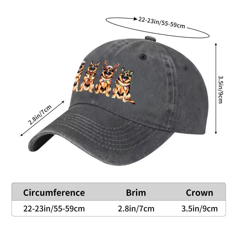 A Men'S Baseball Cap Featuring a German Shepherd Design for Christmas, Stylish And Casual, Adjustable for Spring And Autumn Outi