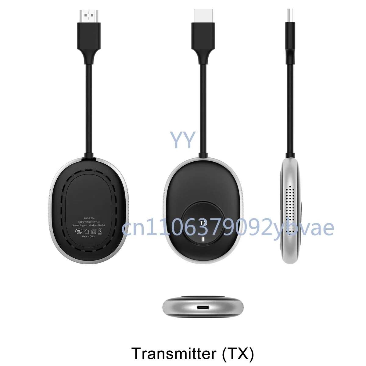 Q5+R1 50M Wireless Transmission Video Transmitter Receiver  Extender Screen Share Switch Phone Laptop PC To TV Monitor 8 To 1