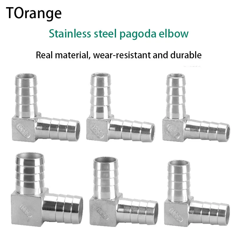 

304 Stainless Steel Double Pagoda Elbow Green Head Coal Gas Water Pipe Hose Hose Quick Connector Fittings Thickening