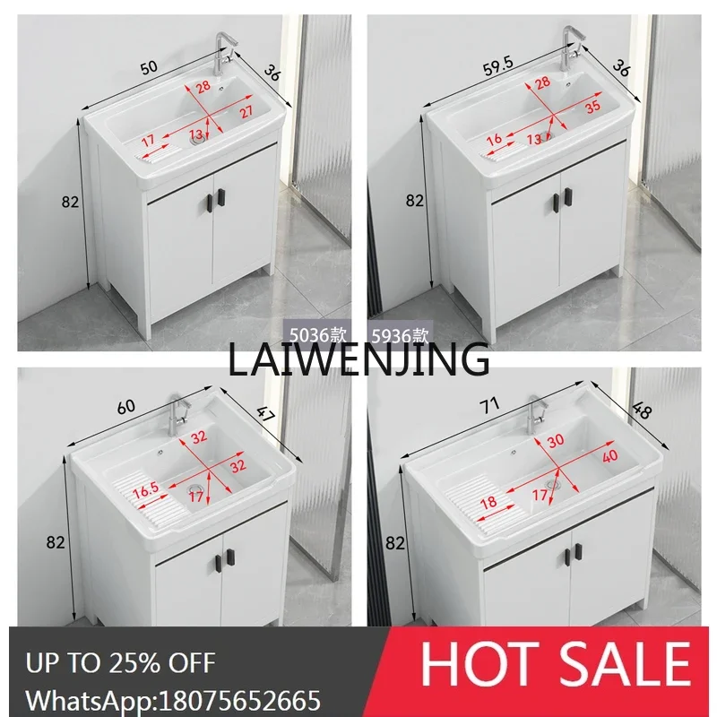 

T9-laundry cabinet with rubbing board combination ceramic laundry basin sink floor