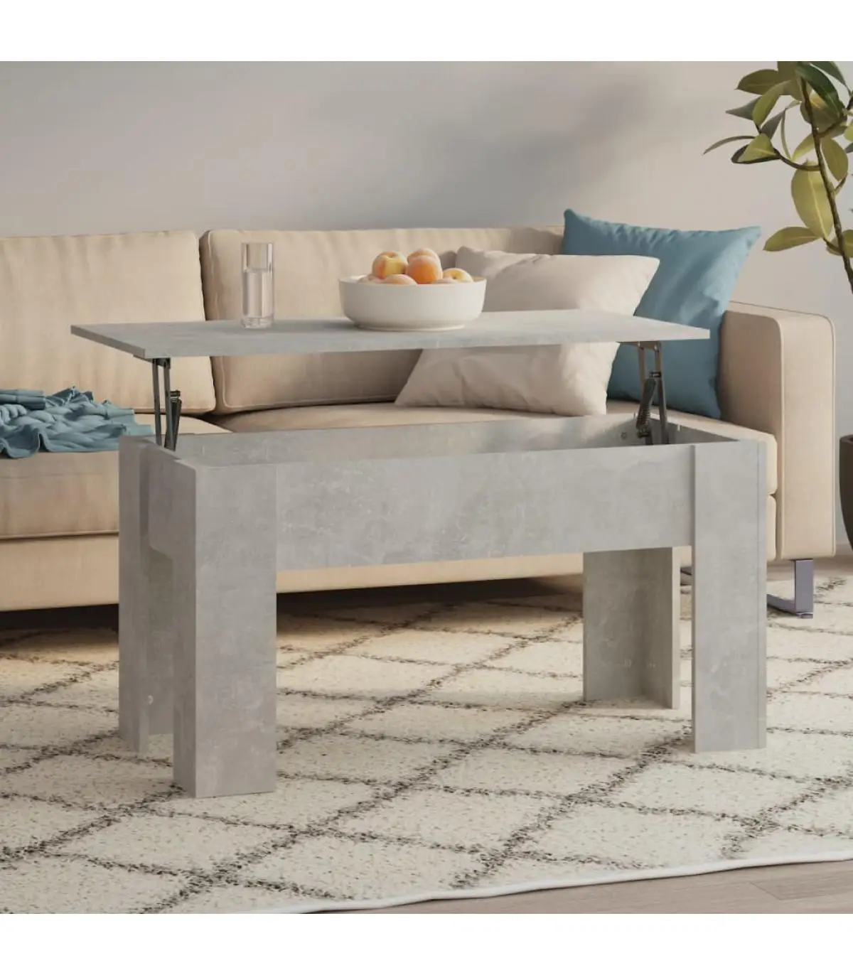 Coffee tables coffee table gray plywood concrete 101x49x52 cm