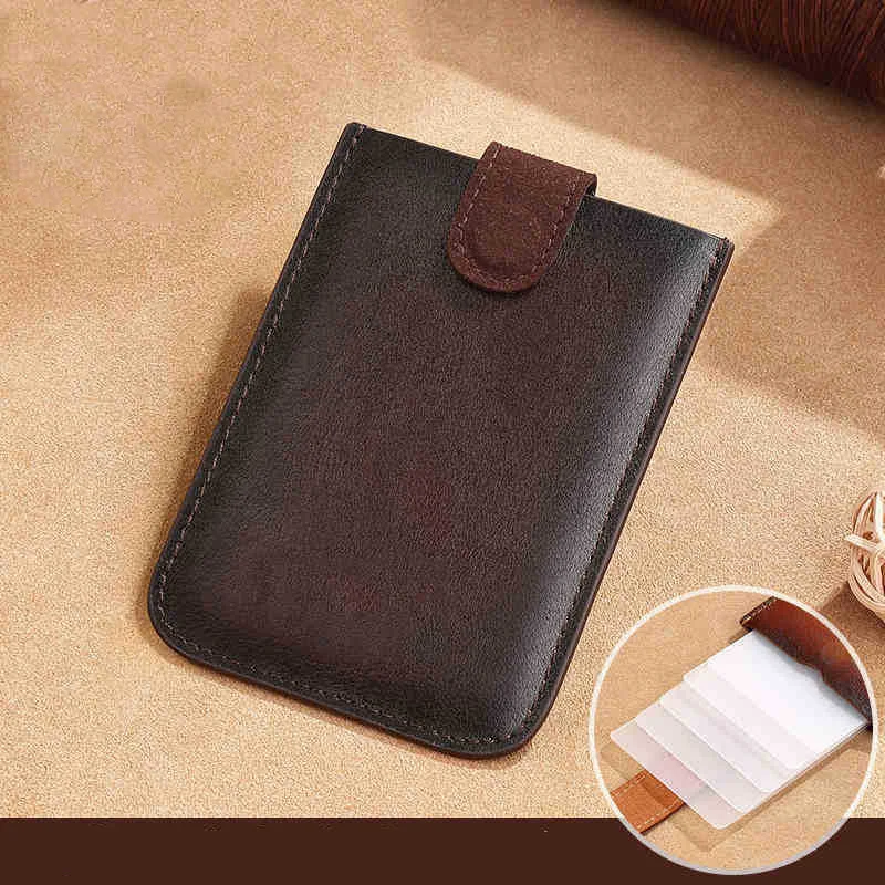 PU Leather Minimalist Retro Multi - color Portable Mini Unisex Card Holder Coin Purse Card Organizer