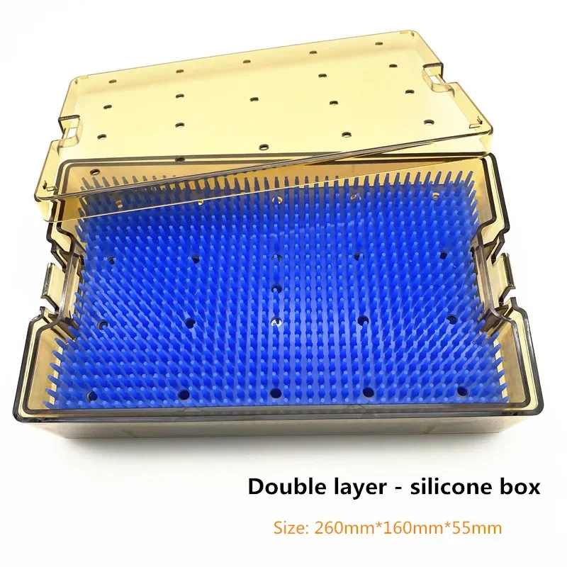 

Sterilization Tray Box Double Layer Silicone Disinfection Box Eye Instrument High Temperature Sterilization Box