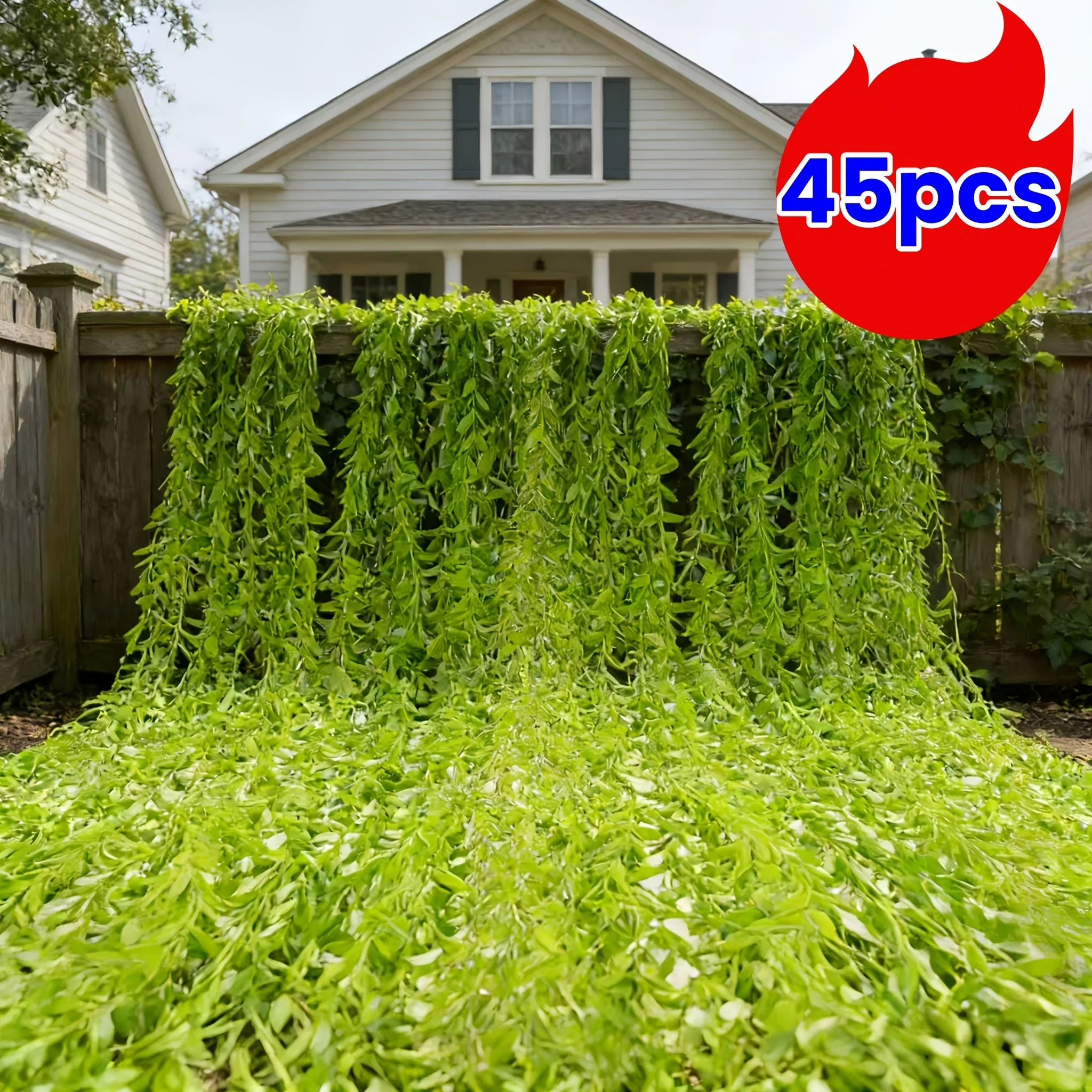 45 pièces de rideaux de lierre réaliste en forme de saule pleureur, adaptés aux rideaux d'ombrage pour terrasse, aux cloisons de balcon ouvert, aux arches de fête en extérieur ﻿