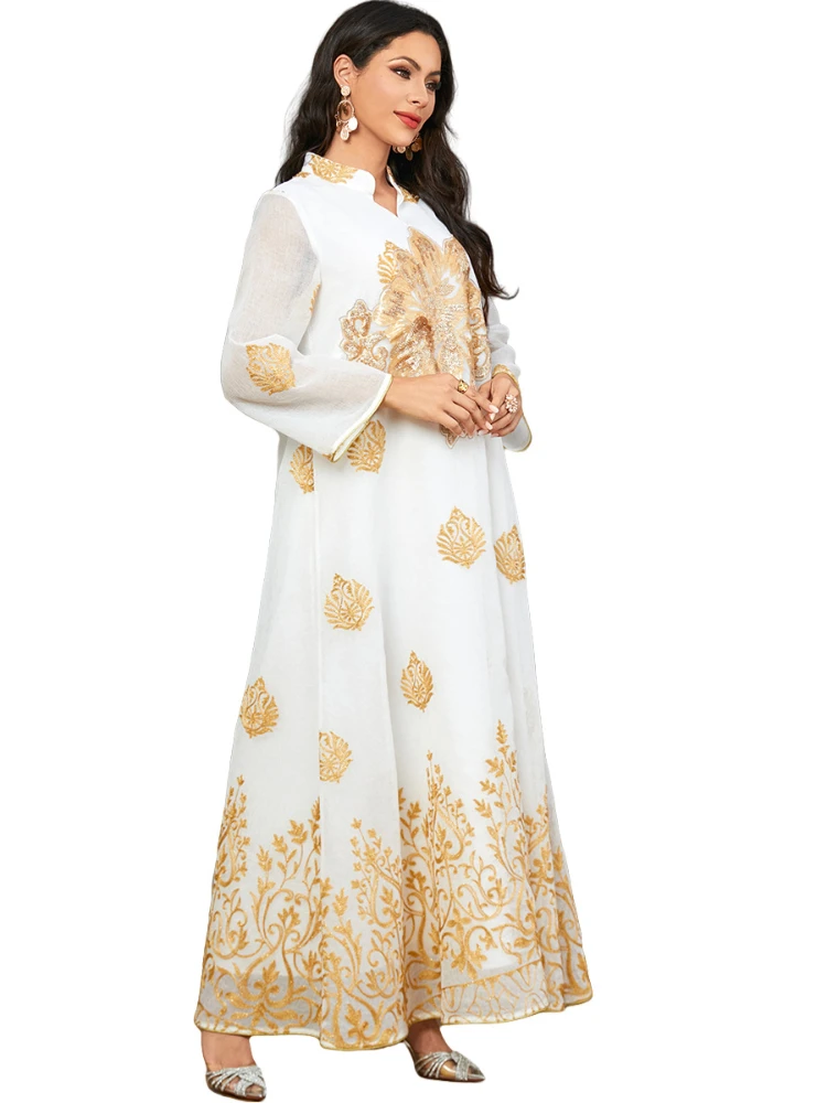 Robe longue à paillettes pour femmes musulmanes, Abaya Eid, Jalabiya, Ramadan, Maroc, Dubaï, Kaftan, Islam, Robe éducative