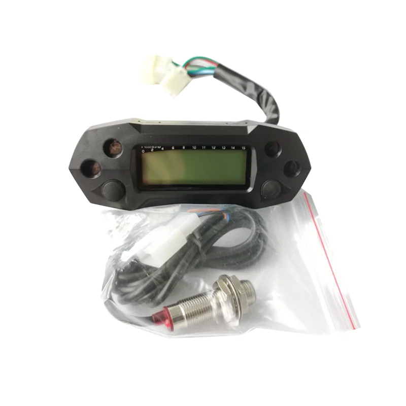 

ABQB-Universal Motorcycle Digital LCD Speedometer Electric Modified Mini Adjustable Speed Meter Odometer Oil Gauge