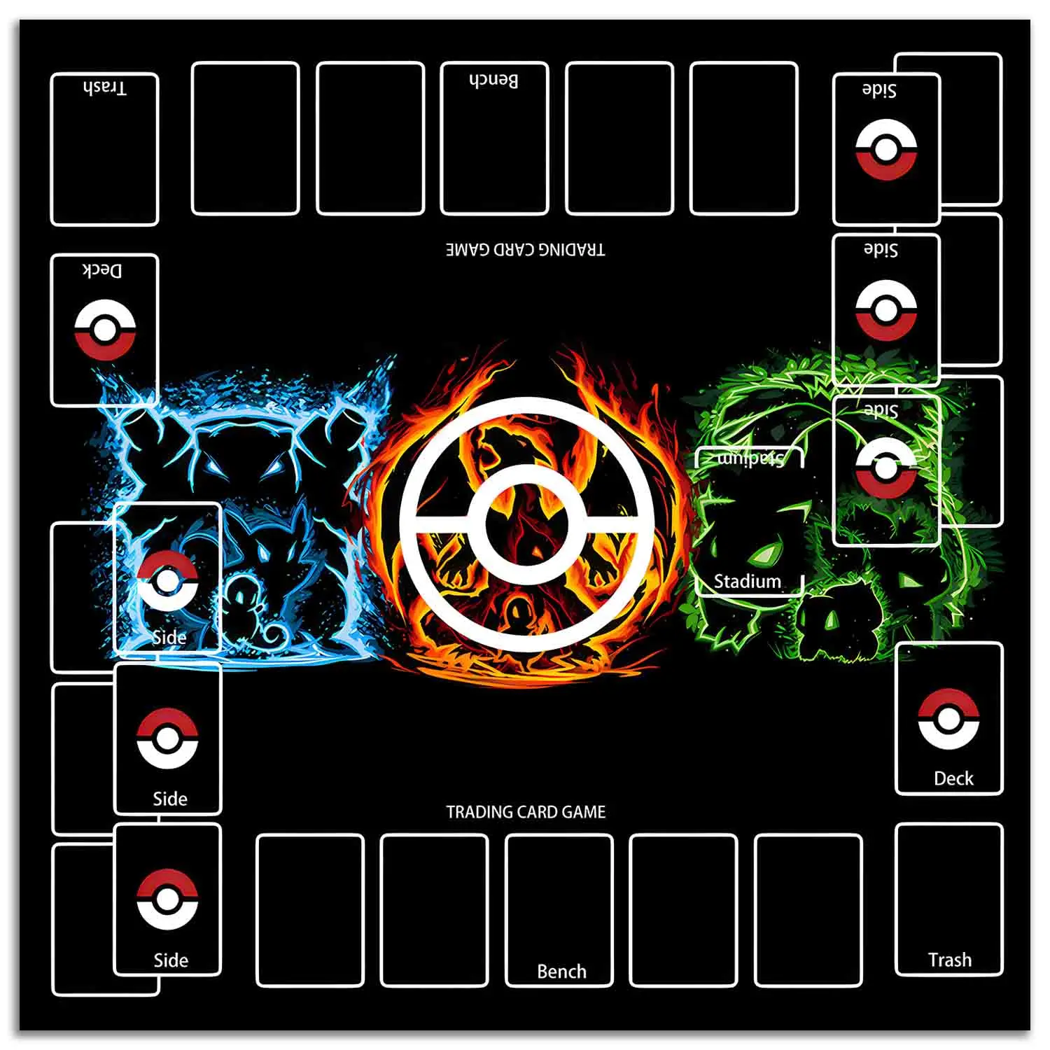 PTCG Cards Battle Playmat Pad Two Person Single Player Battle Mat