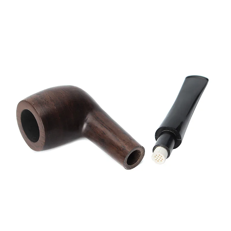 Straight handle billiard tobacco pipe, acrylic long stem, 9mm pipe channel, sandalwood solid wood pipe，father gift，length 145mm