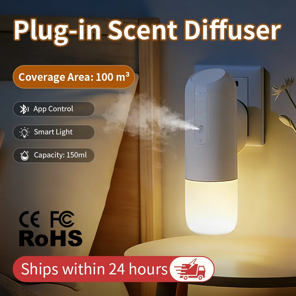 

TEABLUM 100m³ Smart Automatic Air Freshener Plug in Diffuser Hotel Scent Diffuser for Home and Toilet 150ml Fragrance Diffuser