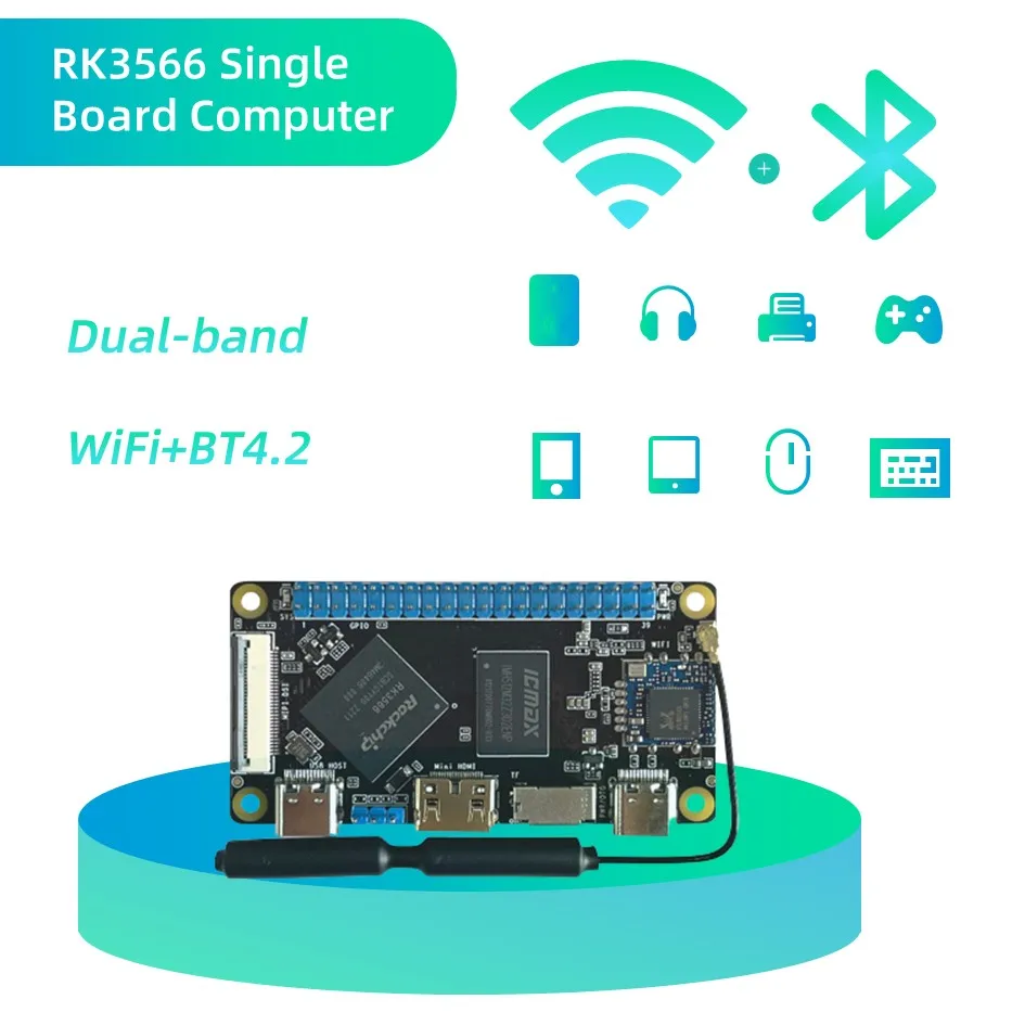 Imagem -02 - Rockchip Rk3566 Single Board Computers Ddr4 4gb Ram Suporte Linux Android Development Board Compatível com Raspberry pi Sdk Gratuito