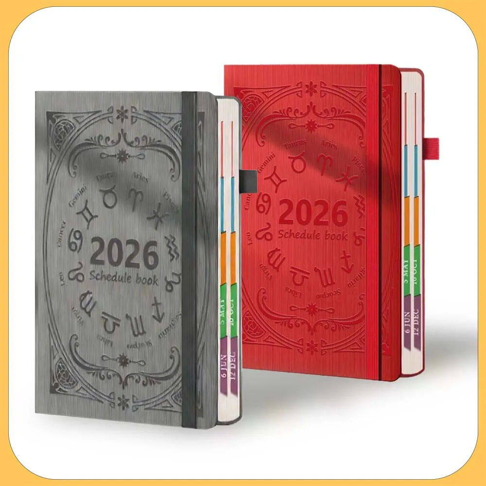 

2026 A5 Portable Agenda Calendar Book Annual Plan Notebook Creative Daily Planner Reminder Desktop Date Calendar for Business