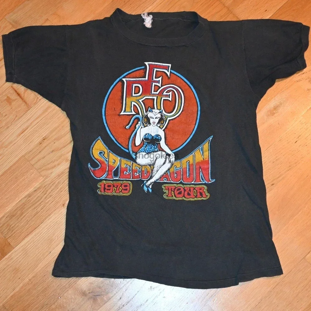 1979 REO SPEEDWAGON vintage concert 1970's Tour Pat Travers Band rare original rock music t shirt (SM)