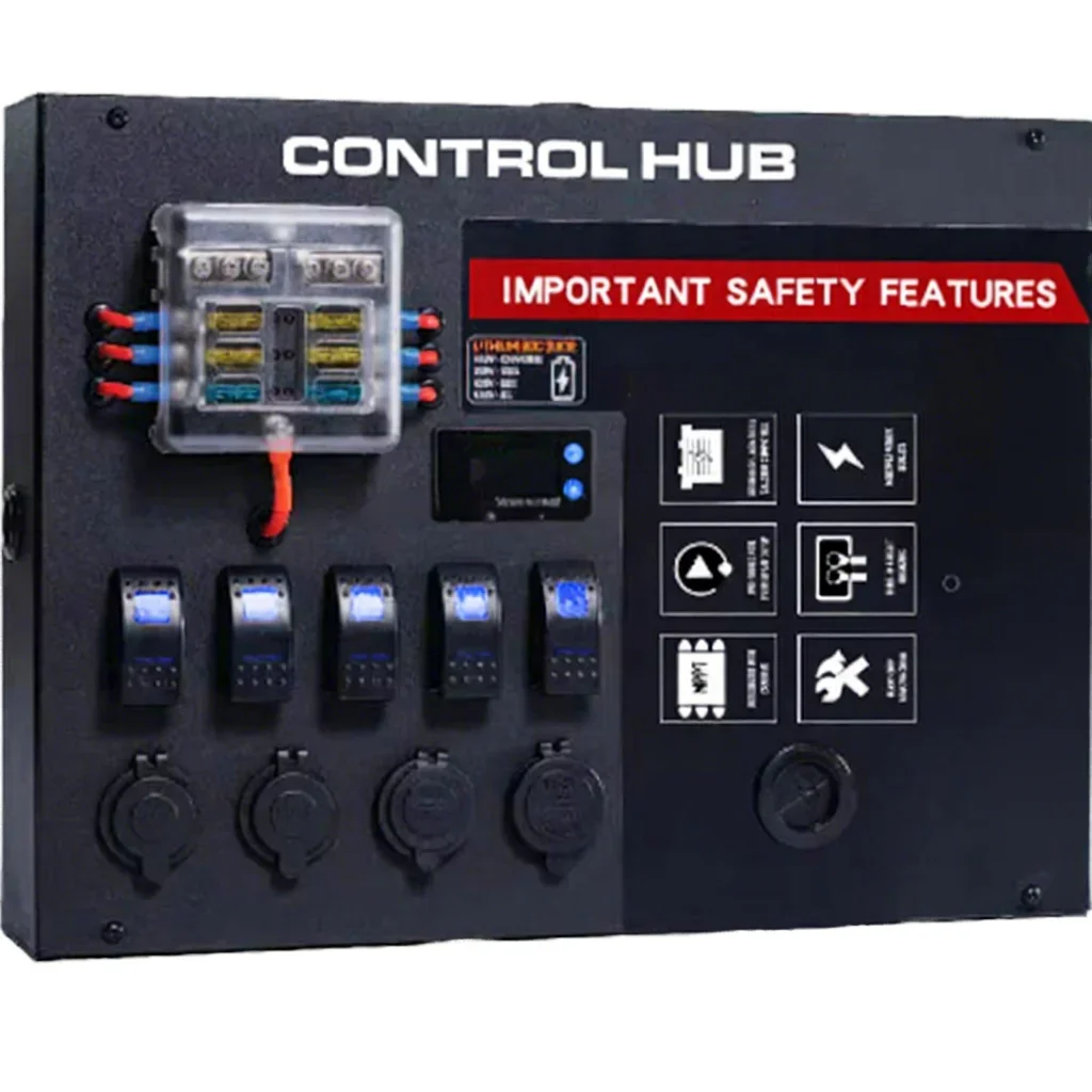 12V Control Center 2 Power Distribution Equipment Fuse Box IP66 Level Protection 200A for RVs Boats Caravans