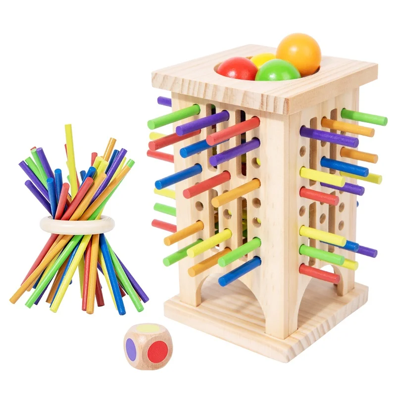 Gioco da tirare con bastoncini di legno per bambini, per l'apprendimento dei colori, per l'addestramento della concentrazione, giocattoli e regali interattivi da tavolo per famiglie