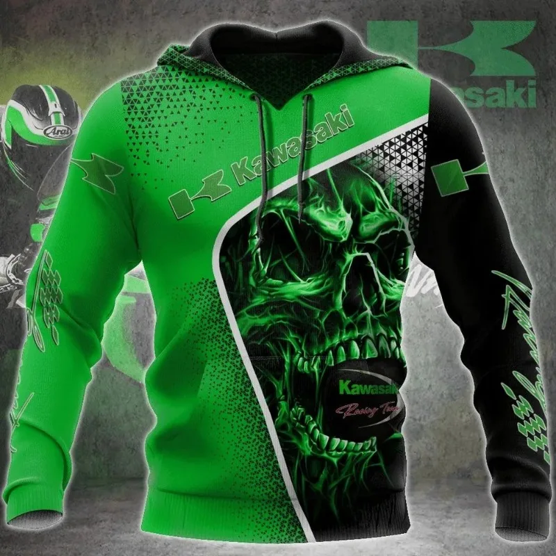 

2025 new men's hoodie new hoodie Kawasaki sportswear super big hoodie motorcycle sportswear street style outdoor cycling enthusi