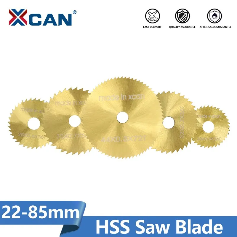 XCAN HSS Saw Blade 22-85mm Circular Saw Blade 60T/72T/108T/120T Titanium Coated Mini Cutting Disc for Rotary Tools Wood Metal 