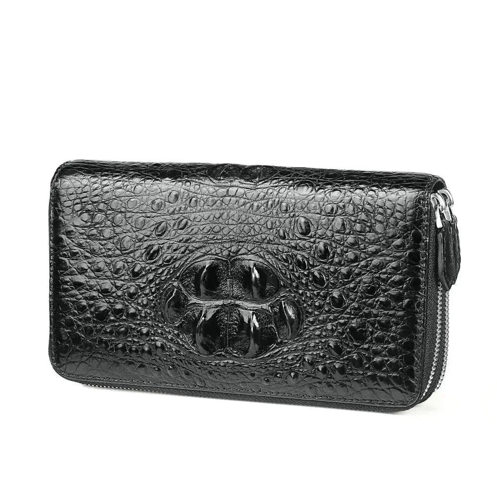 

New Business Men's Alligator Wallets real Crocodile Genuine Leather Long Organizer Wallet Boy Brand Luxury Card Holder Purse