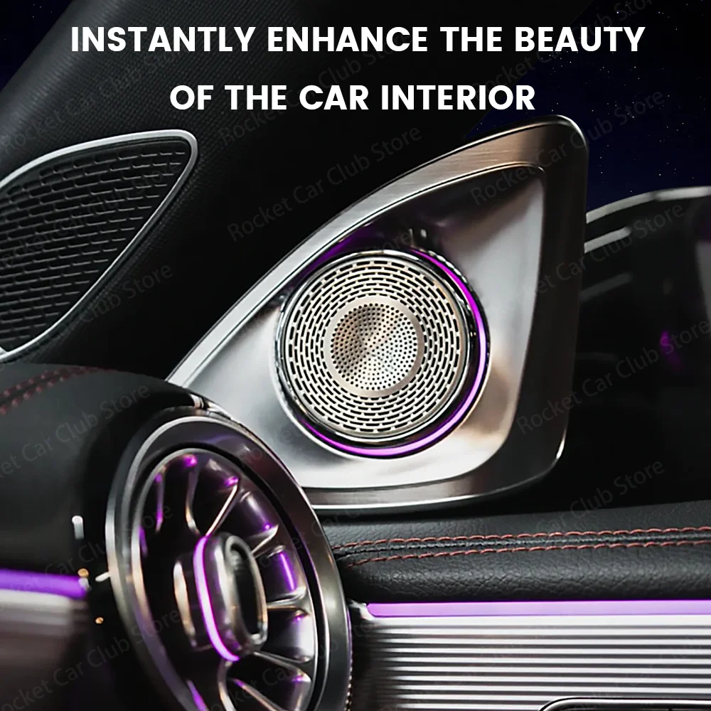 For CLA W118 A-Class Car 4D Horn Lnterior A-Pillar Tweeter Lamp Refit 64 color 4D Rotating LED Speaker Ambient Light - Image 6
