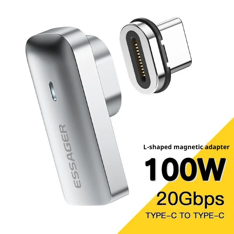 100W Magnetic USB C OTG Adapter Fast Charging Type C Magnet Connector 20Gbp Data Sync 4K@60Hz For Macbook Laptop