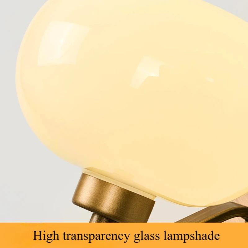 SANDYHA Retro Nordic Glas Wandleuchte LED Leuchte für Wohnzimmer Schlafzimmer Nachttisch Studie Dekorative Beleuchtung