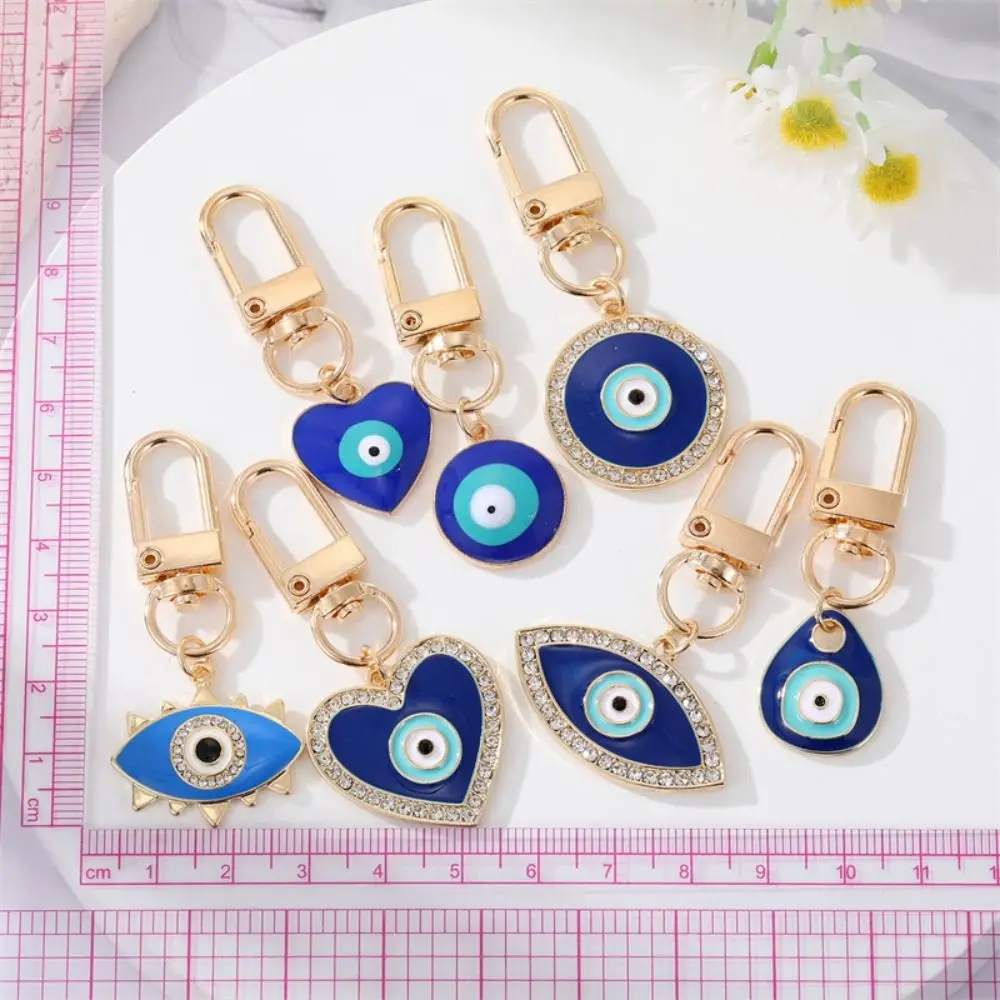 Chaveiro titular diy bugigangas acessórios chave ornamentos mau olhado chaveiro hamsa mão chaveiro olho azul chaveiro do carro