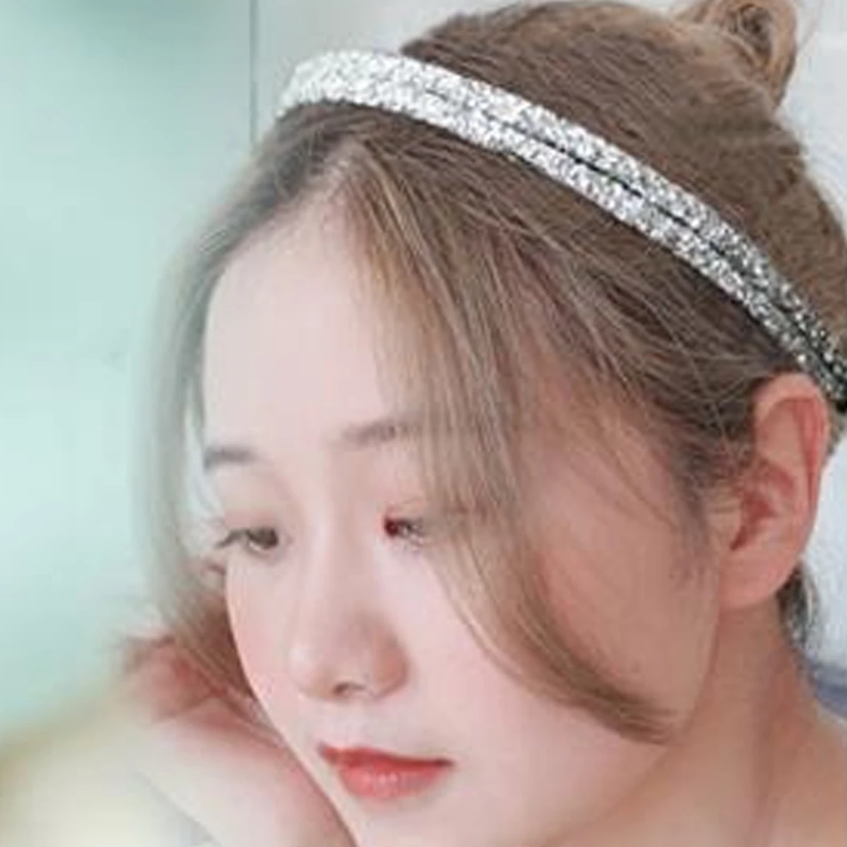 

3pcs Double Row Rhinestone Headbands Simple Retro Hair Headwear For Women Durable Stylish Matching Any Outfit Daily Face