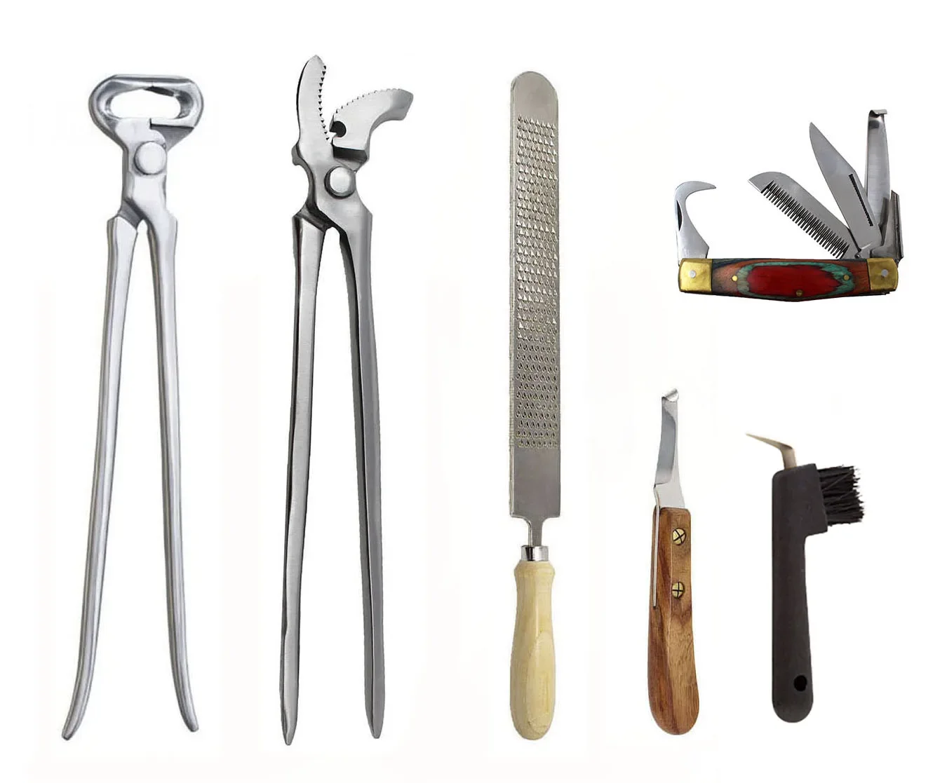 Farrier Tools Kit de herramientas para pezuñas Kit de herramientas de 8 piezas con extractor de zapatos negro y kit recortador Instrumentos veterinarios Productos veterinarios