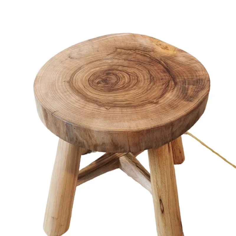 

I1 log full-scented camphor wood root carving stool, backrest chair, shoe change stool creative flower stand B & B Wabi Sansi