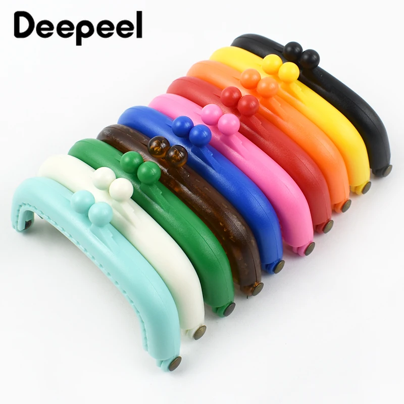 

2/5/10Pcs Deepeel 8.5cm Plastic Purse Frame Kiss Clasp Colored Resin Bag Handle DIY Handmade Sewing Bags Brackets Accessories