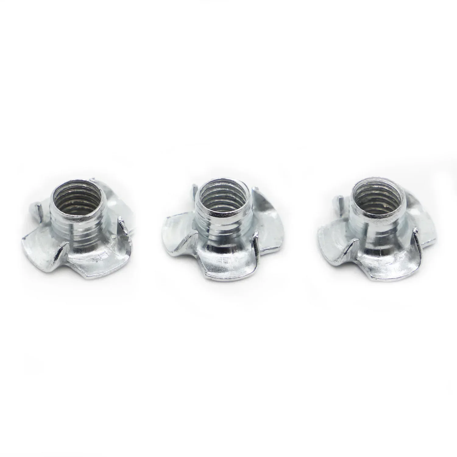 M3 M4 M5 M6 M8 M10 Zinc Plated Steel Four Claws Prongs Knock In Wood Captive Nut Insert Nut