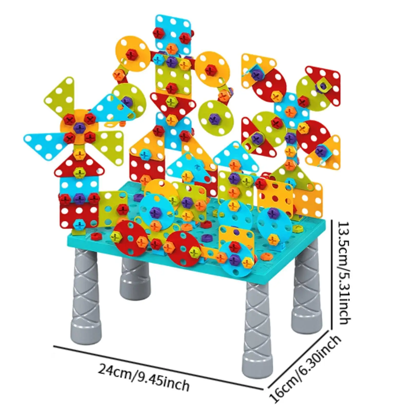 Screw Tightening Build Toy for Kids Creative Mosaic Puzzle Set Educational Construction Engineering Kit with Tools for Boys