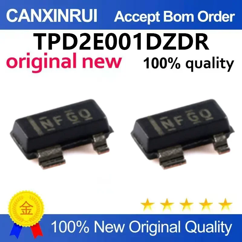 （5pcs-100pcs）Original genuine TPD2E001DZDR SOT-23-4 2-channel ESD protection diode array