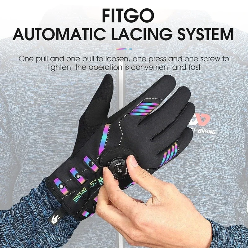 

Bicycle Gloves with Adjustable Self-locking and Breathable Touch Screen Suitable for MTB Road Bike Riding Anti Slip Equipment