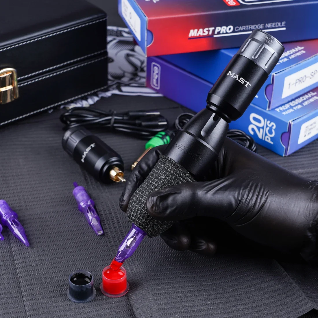 hot sale Dragonhawk wireless power supply and  Tattoo Machine Pen Mast Tour Pro view 2