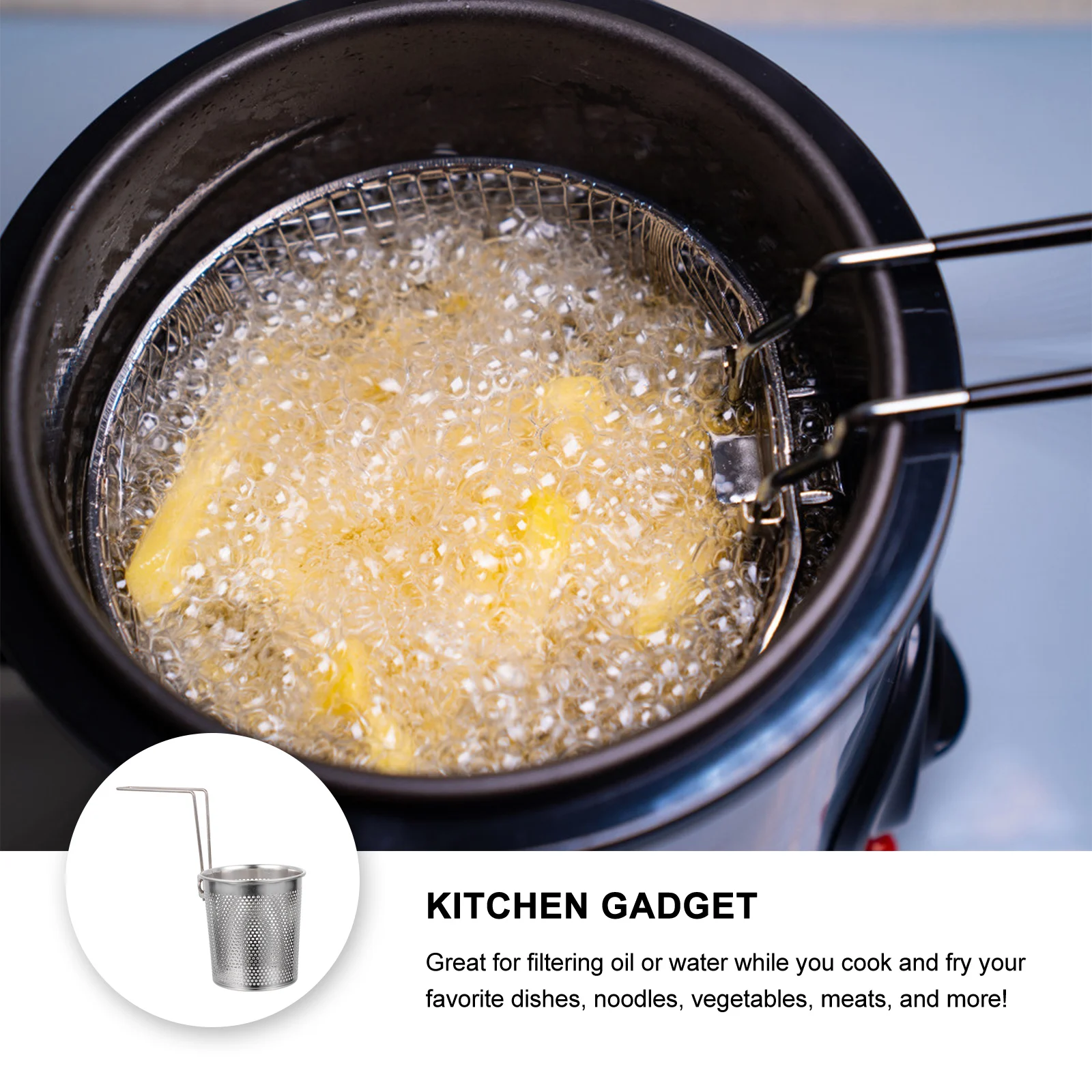 

Stainless Steel Noodle Sifter Household Kitchen Gadget With Handle Oil Water Filtering Tool For Cooking Pasta Vegetables Meats