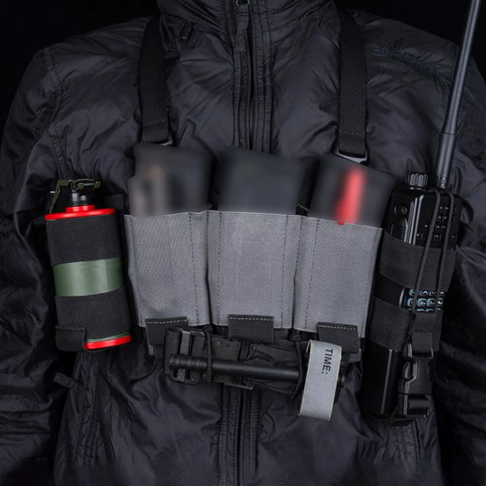 

WG Chest Rig with Double-layer Triple Mag Pouch WG Multi-Mission Plate Carrier MOLLE Hunting Vest for Shooting Game