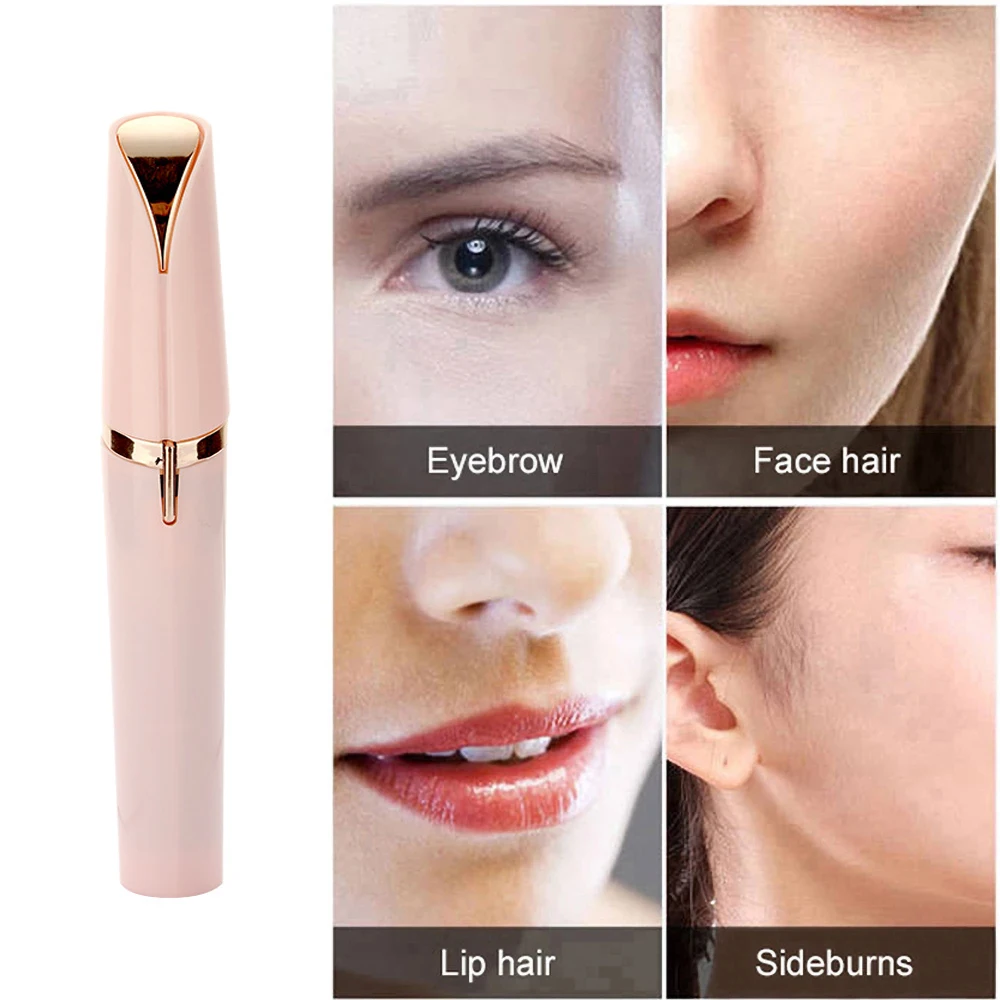 Upgrade USB Electric Eyebrow Trimmer Painless Eye Brow Epilator Nose Hairs Mini Shaver Razors Portable Facial Hair Remover Women