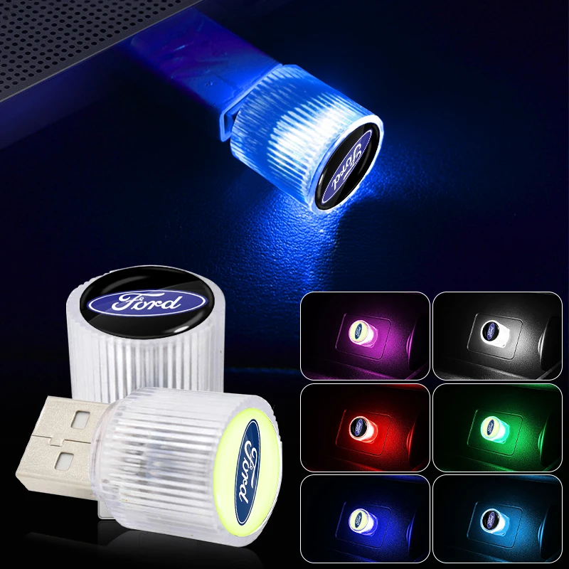 

Mini USB LED Car Light Auto Interior Atmosphere Light Decorative Lamp For Ford Ranger Focus Kuga Mustang S-MAX Transit Ghia