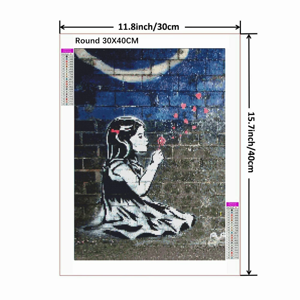 Banksy Graffiti Street 5D DIY Diamond Painting Mosaic Cross Stitch Artwork Embroidery Handmade Rhinestones Home Decor Gift