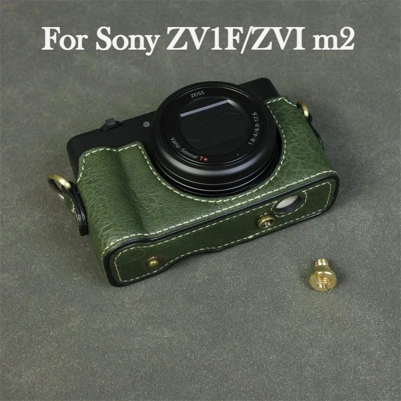 Retro PU Leather case cross body base For Sony ZV1F/ZVI m2 Micro-single camera bag Shoulder bag Camera protective case