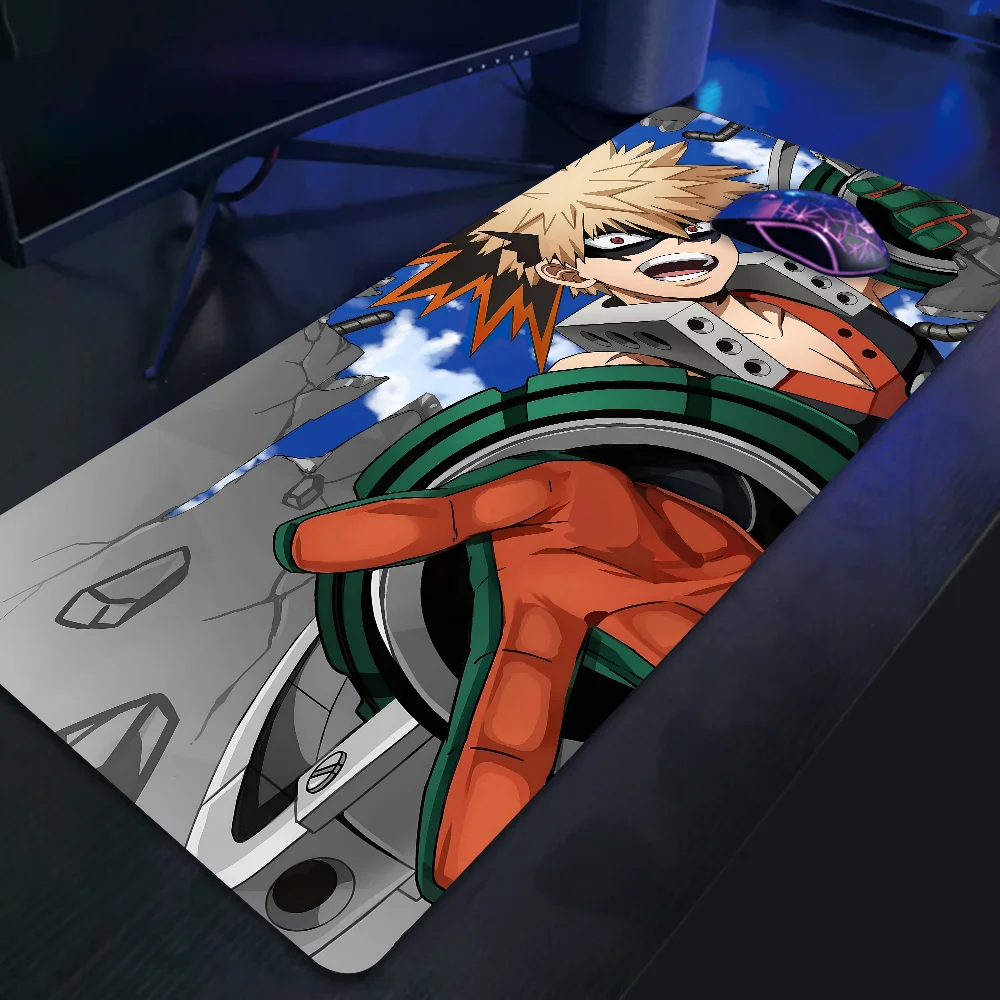 Katsuki Bakugo Anime M My Hero Academia Mousepad tappetino per Mouse da gioco di grandi dimensioni LockEdge tastiera per Computer addensata