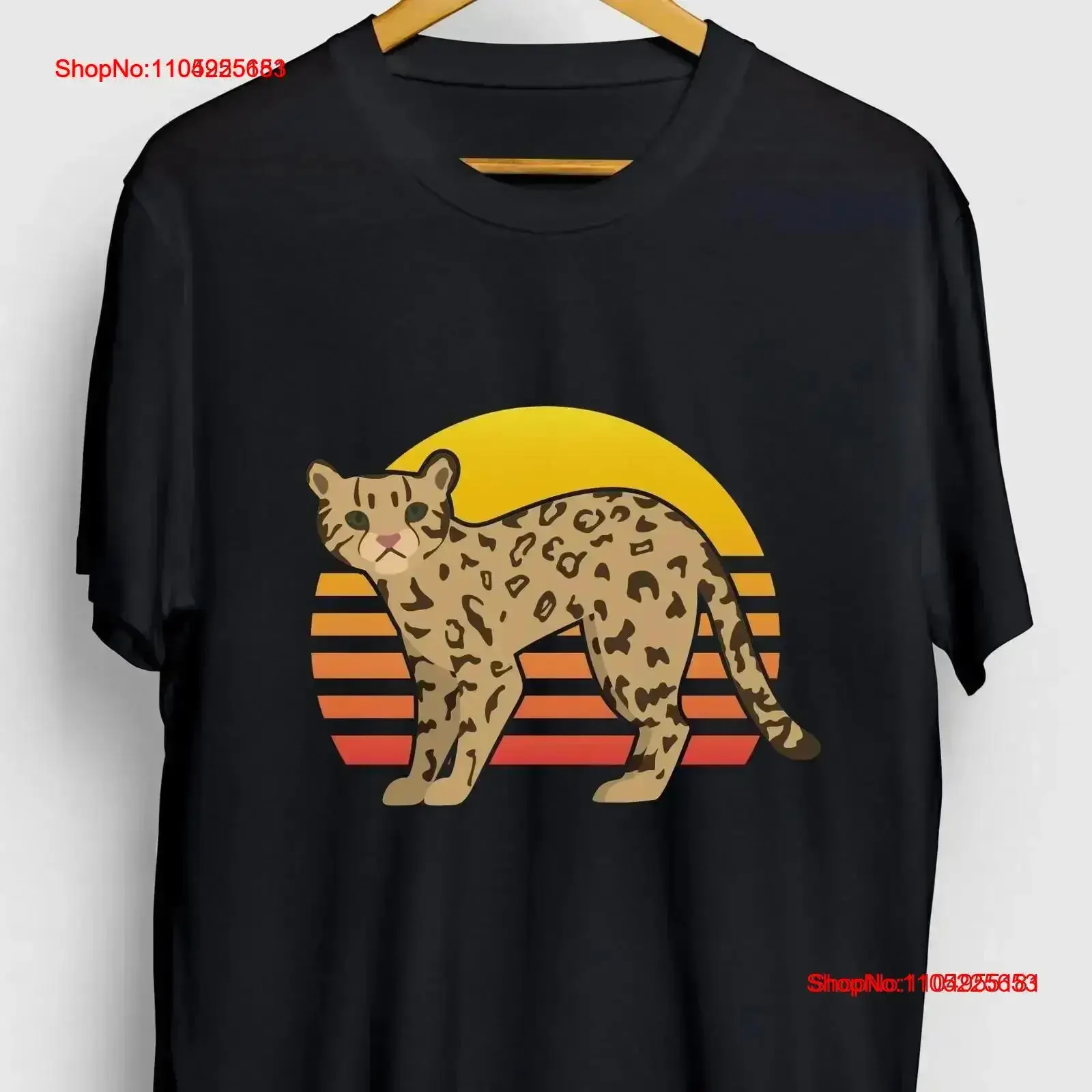 

Ocelot Retro Sunset Funny Zookeeper T Shirt Wild Cat tee Youth vintage Washed Comfortable Slightly Casual fashion vintage